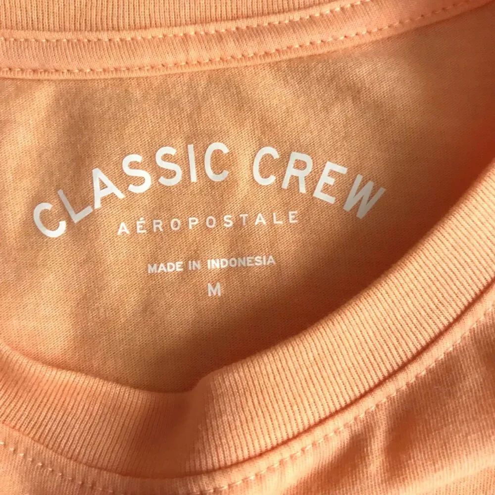Aeropostale Aero Raised Logo Classic Crew Tee T Shirt Pale Orange Women's M NWT